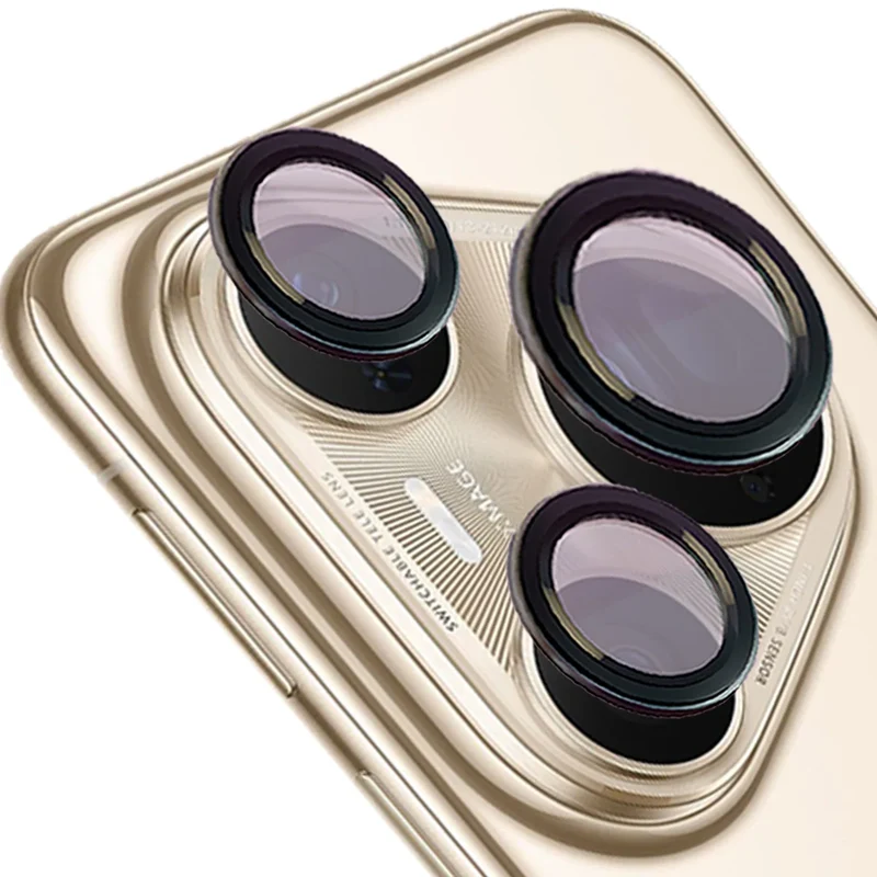 Glas für die Kamera mit Applikator für Huawei Pura 80 Ultra, Bizon Glass Snap Lens, 1 Set, Schwarzer Rahmen