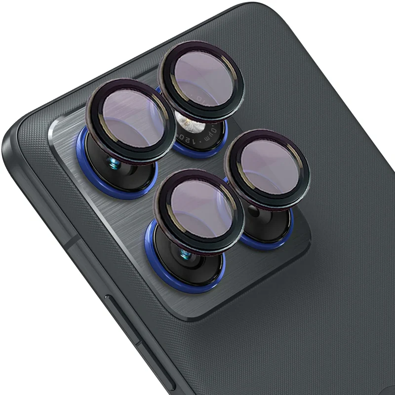Glas für die Kamera für Motorola Edge 70, Bizon Glass Snap Lens, 1 Set, Schwarzer Rahmen
