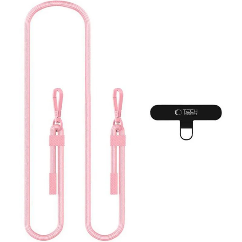 Handy-Lanyard für das Handgelenk / den Arm, Tech-Protect C5SE Rope Crossbody Strap, Rosa
