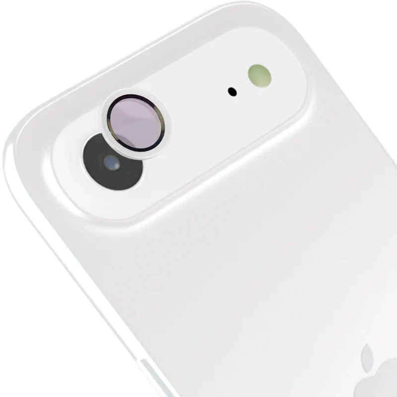 Glas für die Kamera mit Applikator für iPhone Air, Bizon Glass Snap Lens, 1 Set, Weißer Rahmen