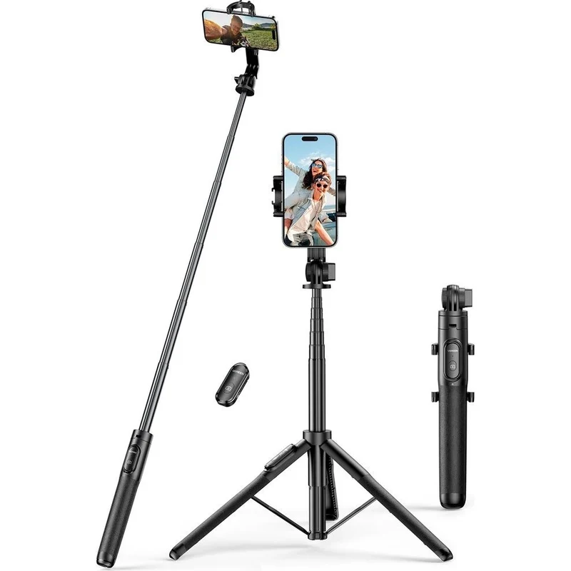 Halterung, Stab, Stativ mit Fernbedienung mit adapter 1/4", 1,6m, Ugreen LP586 Selfie Stick Tripod Bluetooth, Schwarz