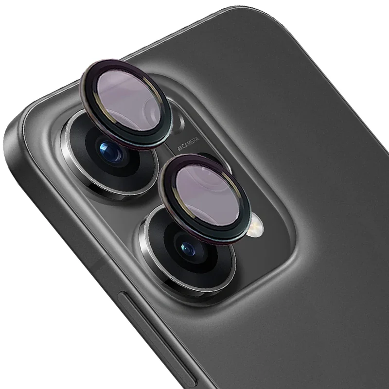 Glas für die Kamera für Oppo Reno 14, Bizon Glass Snap Lens, 1 Set, Schwarzer Rahmen