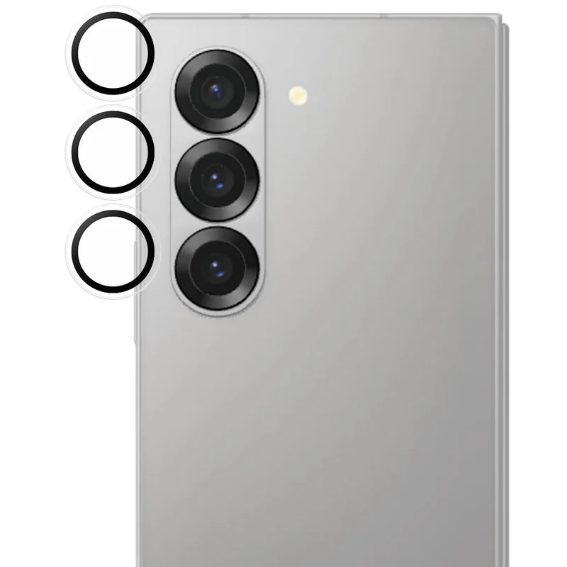 Gehärtetes Glas mit Applikator für Galaxy Z Fold7, PanzerGlass Hoops Camera, Transparent mit schwarzen Rahmen