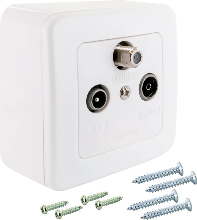 Multimedia Durchgangsdose Komplettset 8 dB