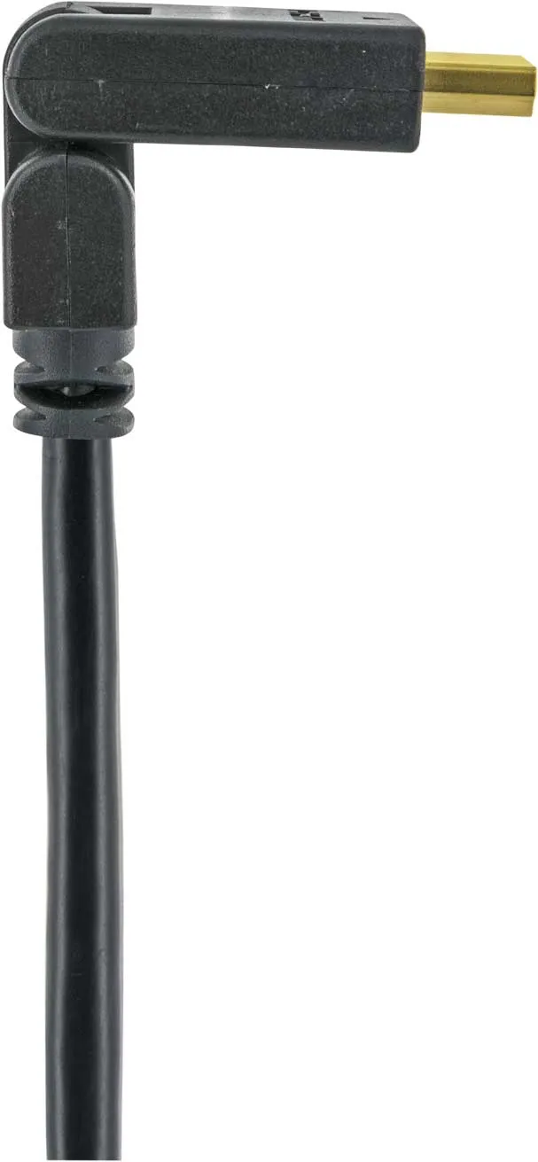 HDMI®-Kabel mit Ethernet 180° drehbar 18 Gbit/s schwarz/gold 1,5 m