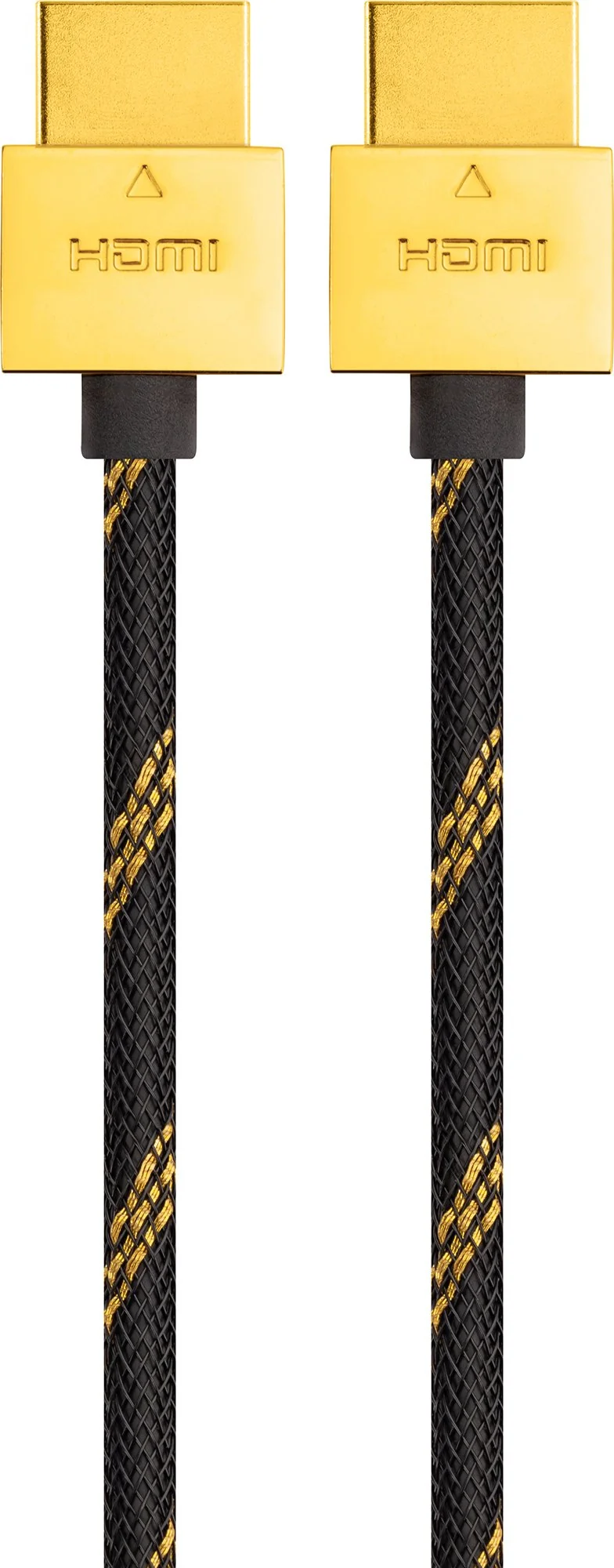 HDMI®-Kabel Slim Nylon mit Ethernet 18 Gbits/s schwarz/gold 1,5/2,5 m