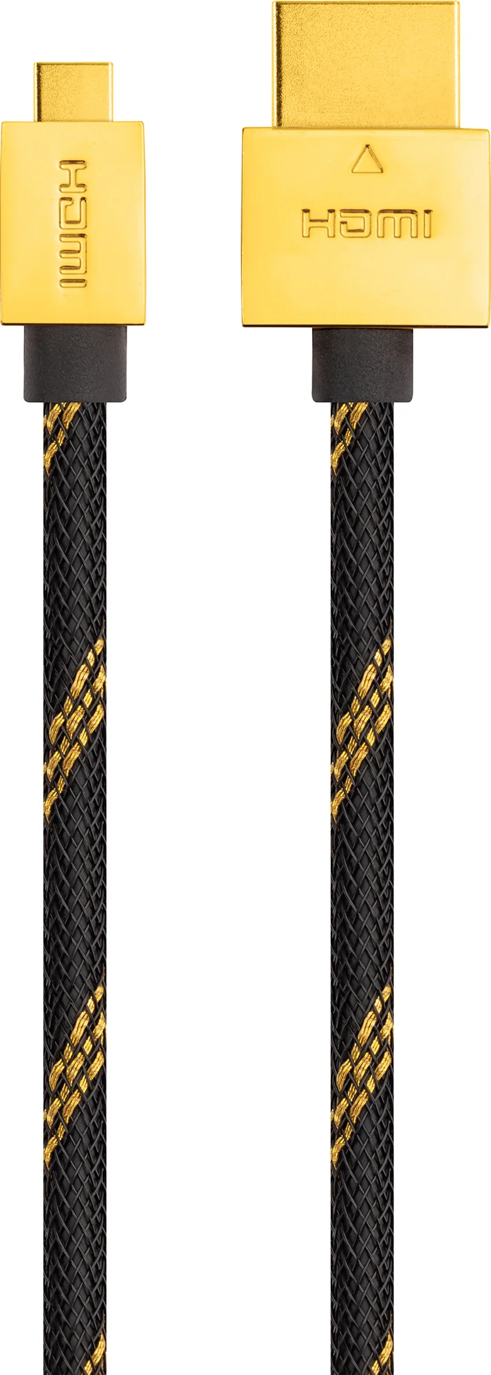 HDMI-Micro-HDMI®-Adapterkabel Slim Nylon mit Ethernet 18 Gbits/s schwarz/gold 1,5 m