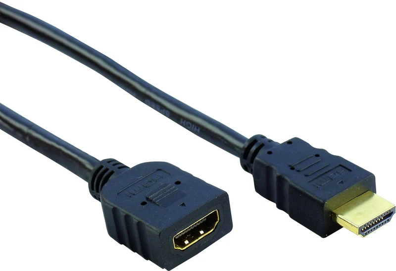 HDMI®-Verlängerungskabel mit Ethernet 18 Gbit/s schwarz/gold 1,5 m