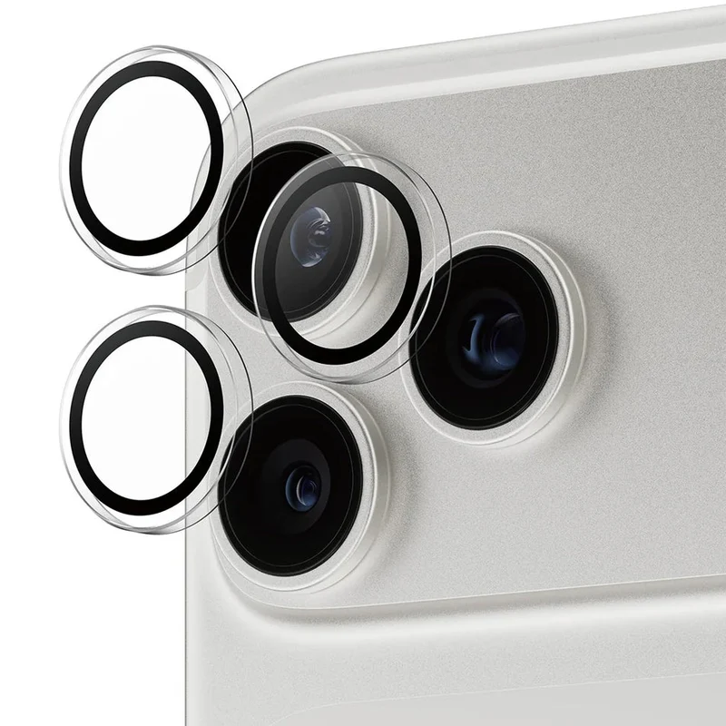 Gehärtetes Glas mit Applikator für iPhone 17 Pro Max / 17 Pro / 16 Pro Max / 16 Pro, PanzerGlass Hoops Camera, Transparent mit schwarzen Rahmen