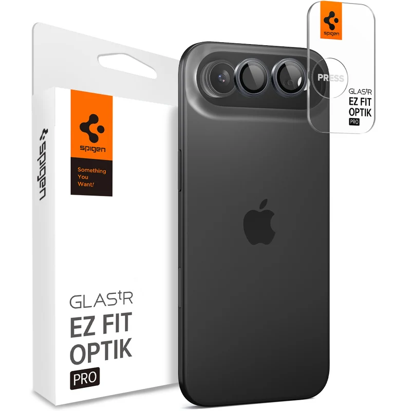 Glas für die Kamera für iPhone Air, Spigen Glas.tR EZ Fit Optik Pro 2-Pack, Schwarz-Grau