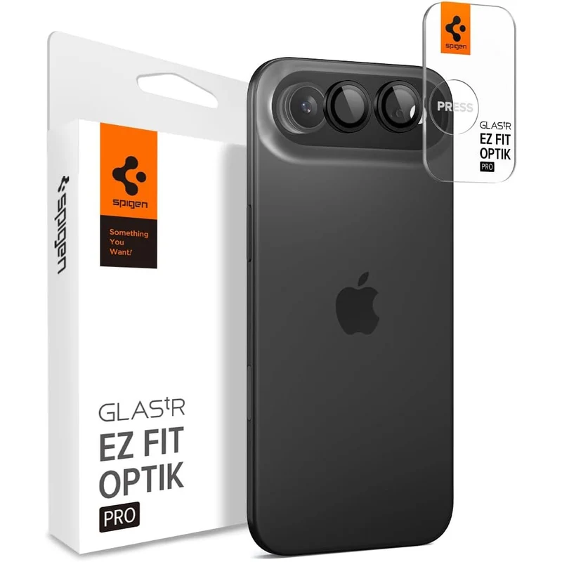 Glas für die Kamera für iPhone Air, Spigen Glas.tR EZ Fit Optik Pro 2-Pack, Schwarz