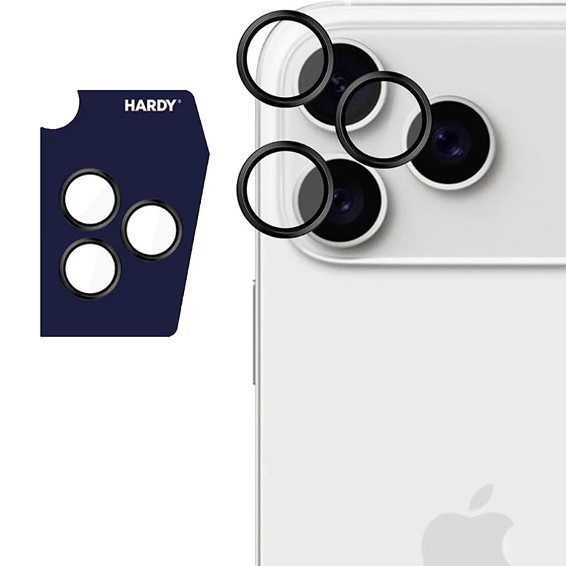 Objektivschutz für iPhone 17 Pro Max / 17 Pro, 3mk HARDY Lens Protection Pro, 1 Set, Schwarz