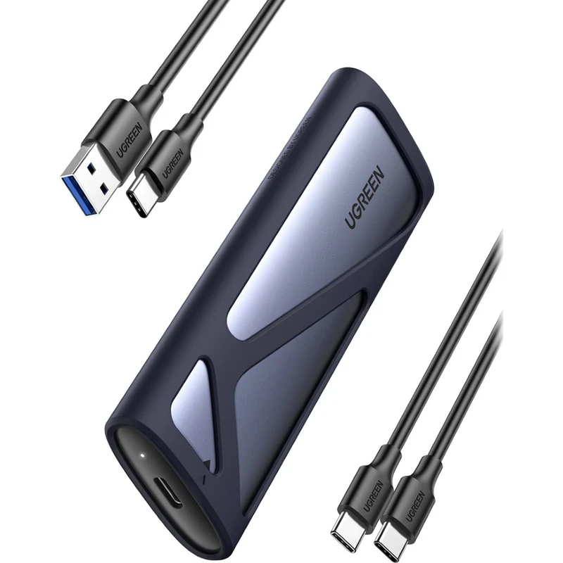 SSD-Gehäuse mit USB-C-Kabel, Ugreen CM400, M.2 SATA 3.2 10Gbps, Grau