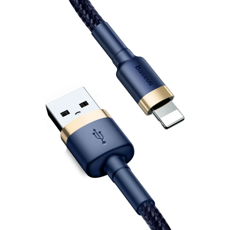 Kabel Baseus Cafule 2.4A USB-A für Lightning 1m, Blau-golden