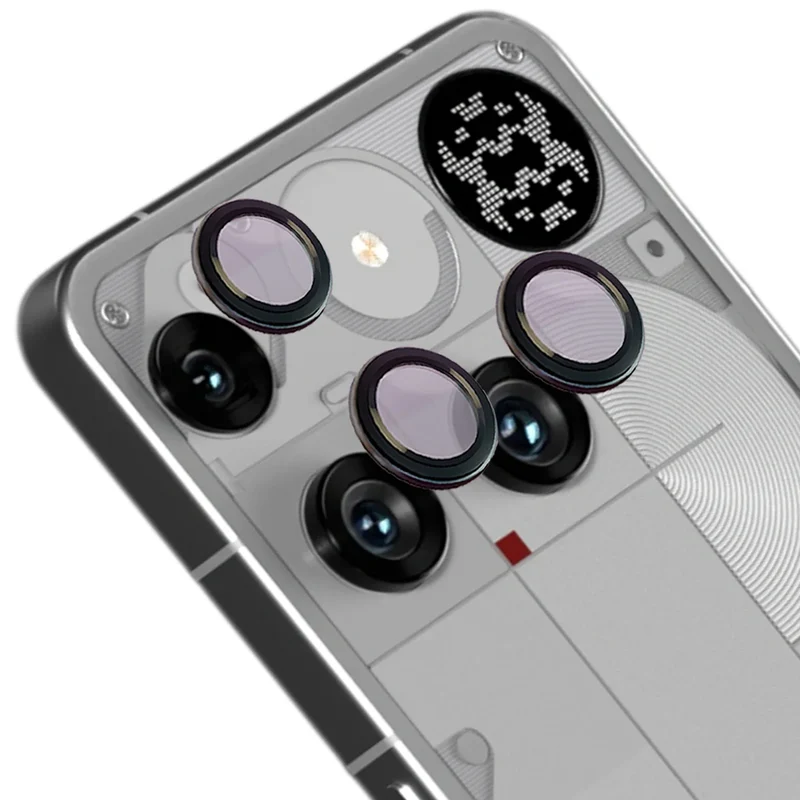Glas für die Kamera für Nothing Phone (3), Bizon Glass Snap Lens, 1 Set, Schwarzer Rahmen