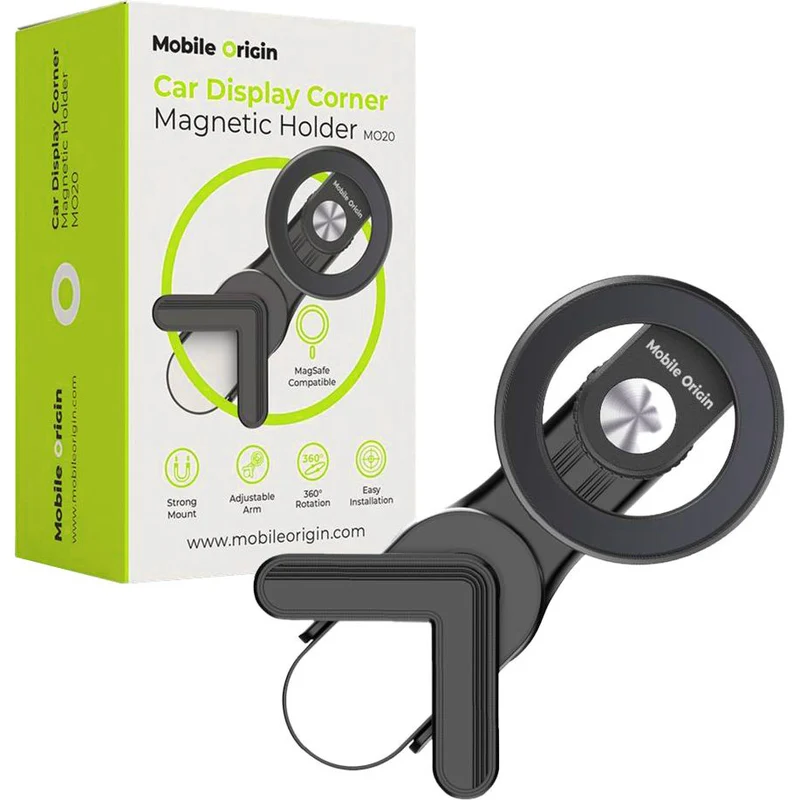 Magnetische Autohalterung für die Ecke des Bildschirms mit MagSafe, Mobile Origin MO20, Schwarz