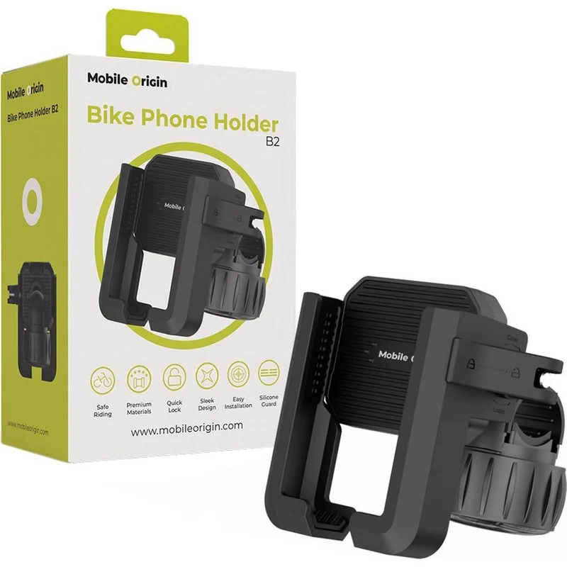 Fahrrad-/Motorradhalterung für Handy am Lenker, Mobile Origin Bike Phone Holder B2, Schwarz