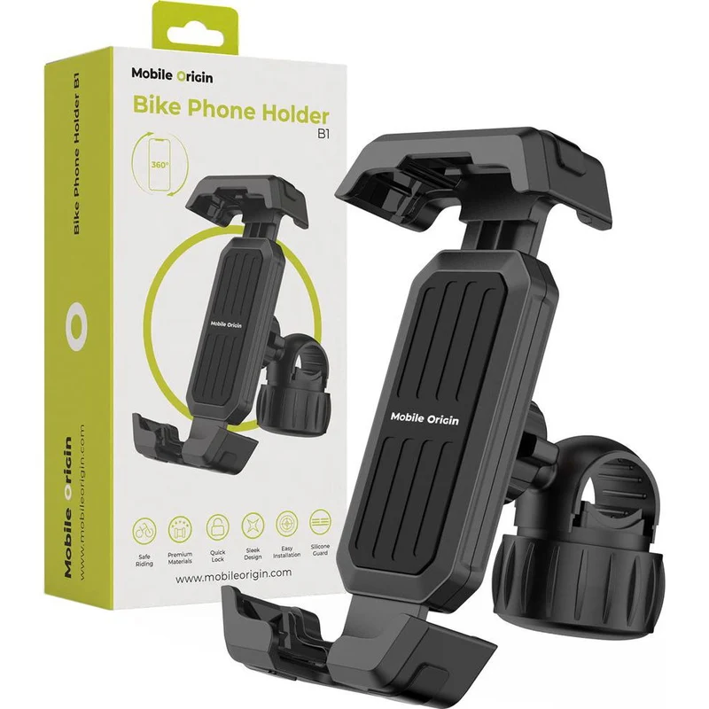 Fahrrad-/Motorradhalterung für Handy am Lenker, Mobile Origin Bike Phone Holder B1, Schwarz