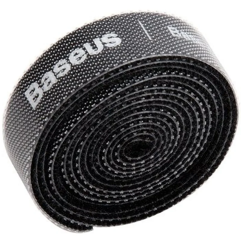 Band / Klettband / Kabelorganisator Baseus Rainbow Circle Velcro, Schwarz