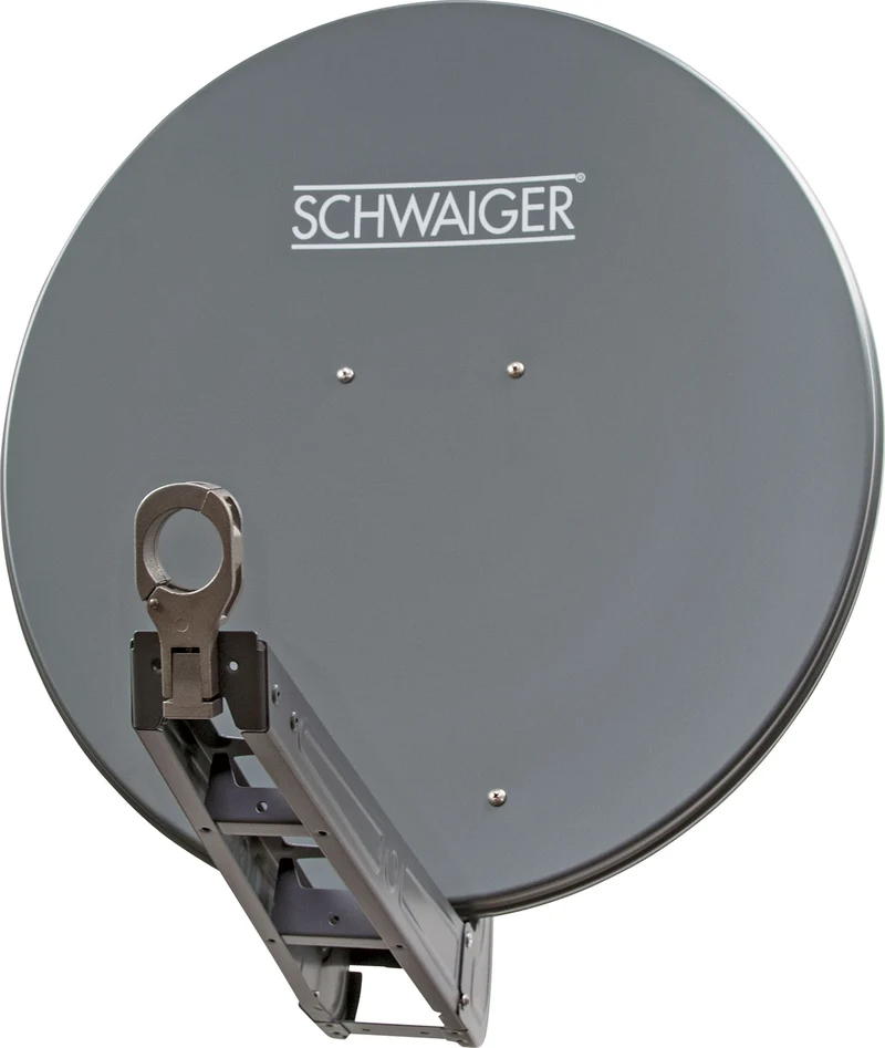 Aluminium Satellitenschüssel LNB-Doppeltragarm 80 cm Hellgrau/Rot/Anthrazit