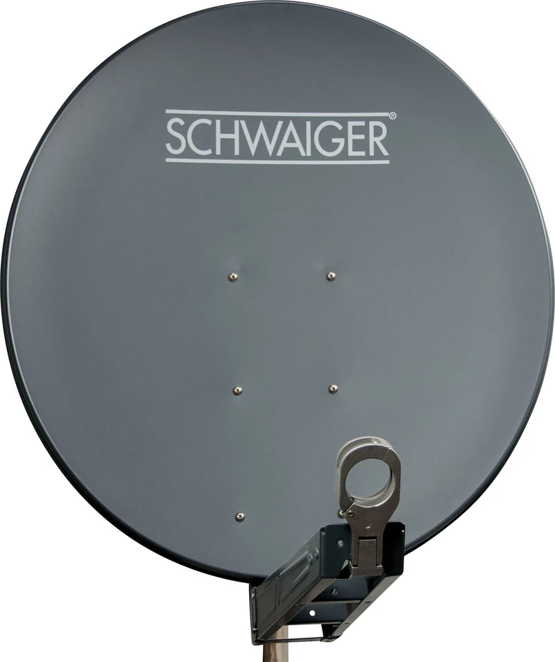 Aluminium Satellitenschüssel 90 cm Hellgrau/Rot/Anthrazit