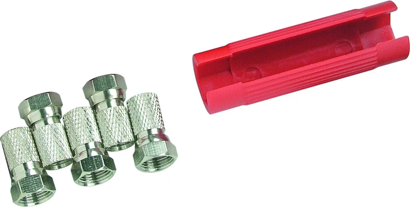 F-Stecker 4er Set mit Aufdrehhilfe Ø 7 mm