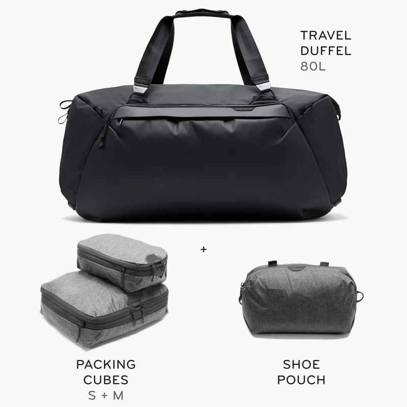 80L Travel Duffel + Bundle 2 | Black