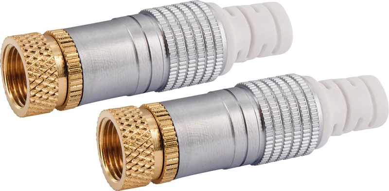 F-Aufdrehstecker 2er Set Ø 7 mm vergoldet