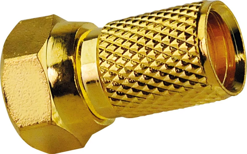 F-Aufdrehstecker 1/2 Stk. Ø 7 mm gold