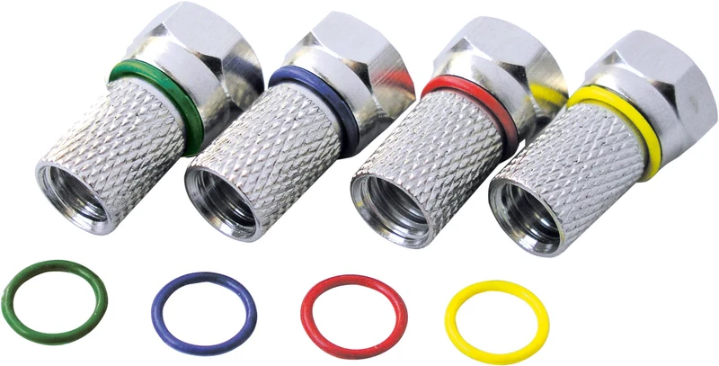 F-Aufdrehstecker 4er Set farbcodiert Ø 7 mm