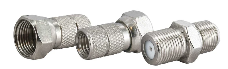 F-Stecker und Verbinder 3er Set Ø 6,5 mm