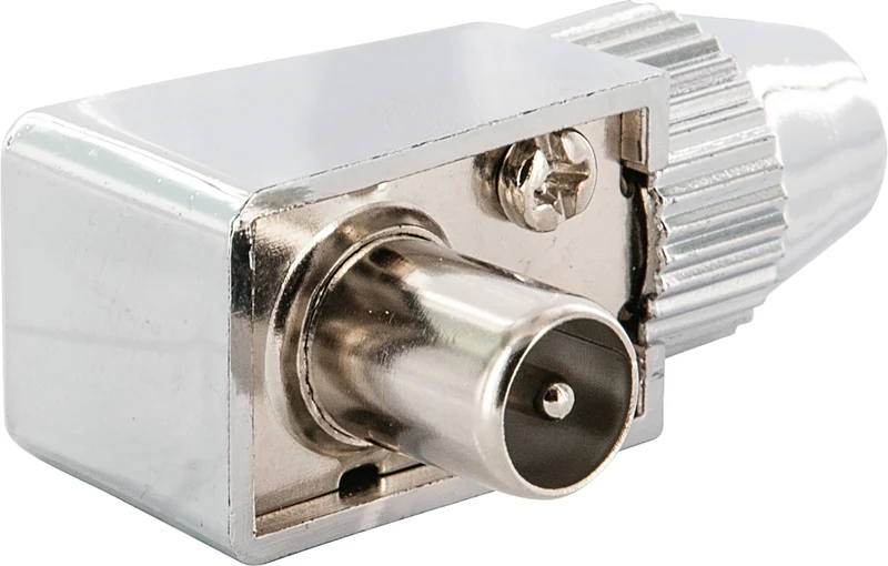 IEC Winkelstecker Ø 4 - 7,5 mm verchromt