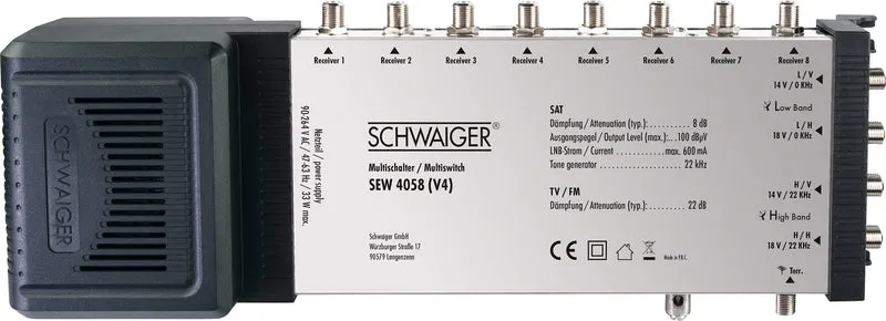 SAT Multischalter 5/8 mit integriertem Netzteil