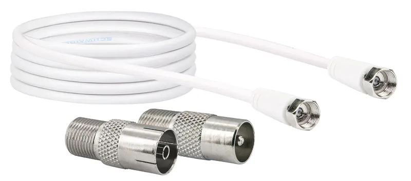 SAT-Anschlusskabel mit IEC Adaptern 3 m 75 dB