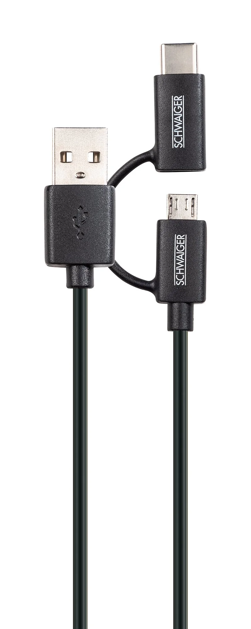 3in1-Kabel Micro-B/USB-C auf USB-A 1 m