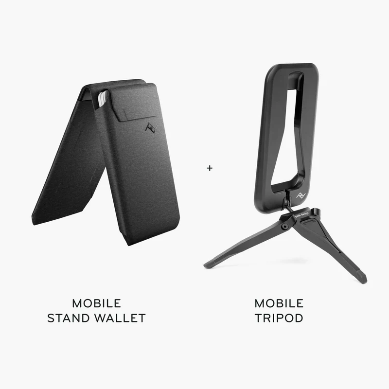 Wallet + Mobile Tripod | Charcoal (Fabric)