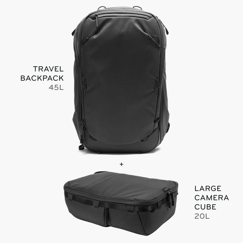 45L Travel Backpack + Bundle 1 | Black