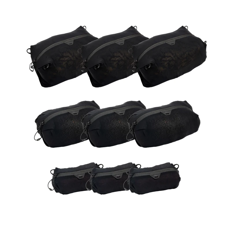 Ultralight Packing Cube | Black | Fabric | 9-Pack