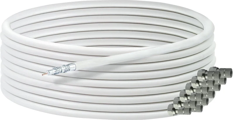 Koaxialkabel 25 m mit F-Steckern 135 dB