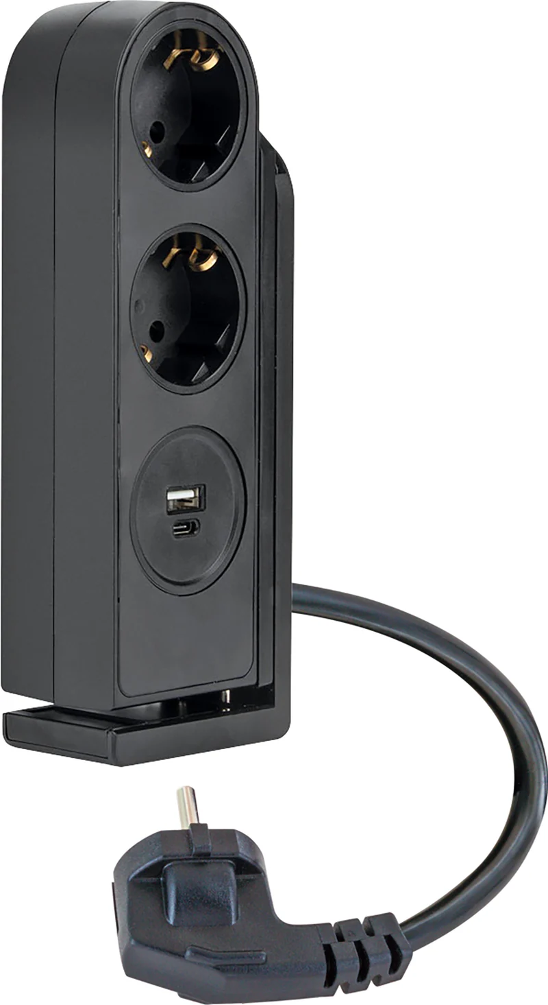 Tischsteckdose 2fach mit USB-C/A Anschluss