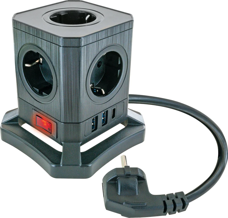 Ladeblock 5fach mit USB-C/A schaltbar
