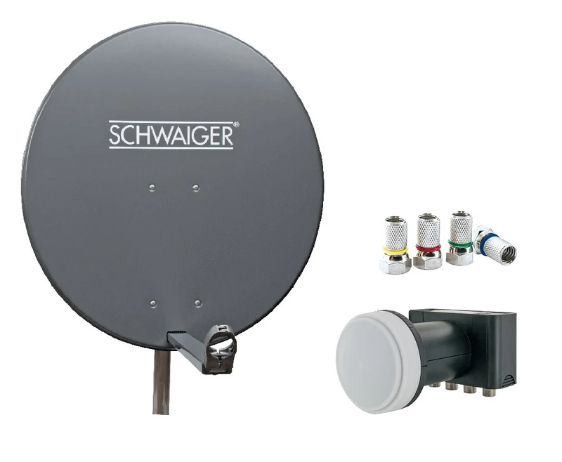 Satellitenanlage Set Anthrazit Aluminium 80 cm