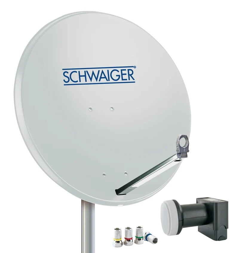Satellitenanlage Set Hellgrau Aluminium 75 cm