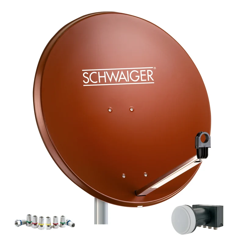 Satellitenanlage Set Ziegelrot Stahl 75 cm