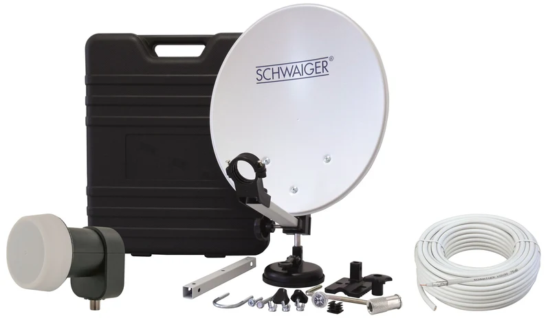 Camping Satellitenanlage Hellgrau Stahl 35 cm