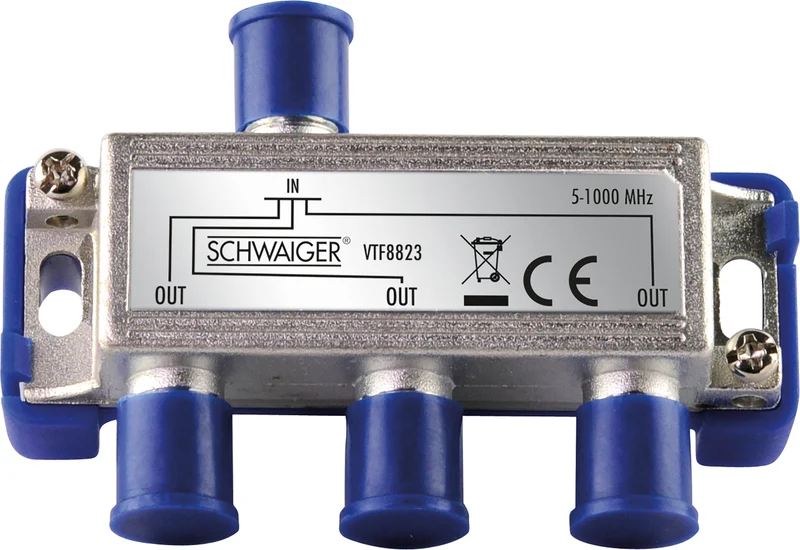 Verteiler 3-fach für Antennen- und Kabelanlagen 6,5 dB