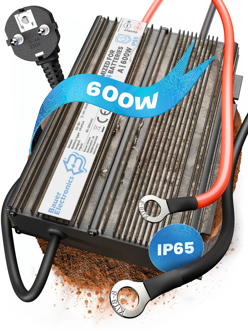12V Batterie-Ladegerät LiFePO4 14,6V 40A 600W Ringanschluss