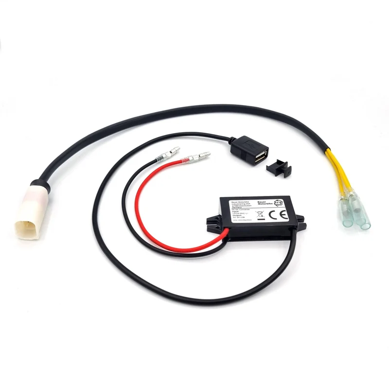 USB Ladestrom Anschlusskit für BMW Motorrad mit CAN-Bus Buchse inkl. Reparaturstecker 3-polig 611656 (83300413585) Cartool