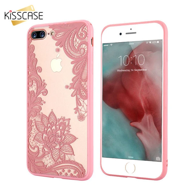 KISSCASE Phone Cases For iPhone 6 6s Plus 7 7 Plus 5 5s SE Luxury Lace Flowers TPU Cover Case For iPhone 7 7 Plus 6 6s Plus 5 5s
