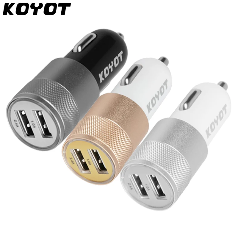 KOYOT Dual USB Car Charger For Iphone X 8 7 Plus Universal mobile phone USB Adapter For Samsung S6 S5 USB Cigar Socket